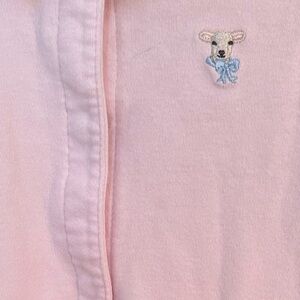 Pink Baby One Piece with Embroidered Bear